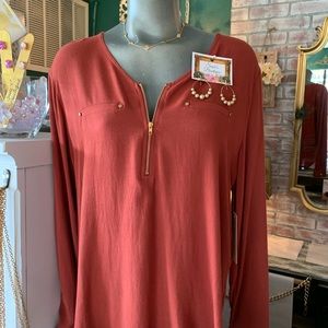 New Doe & Rae Lg. 85% Cotton 15% linen- Rust